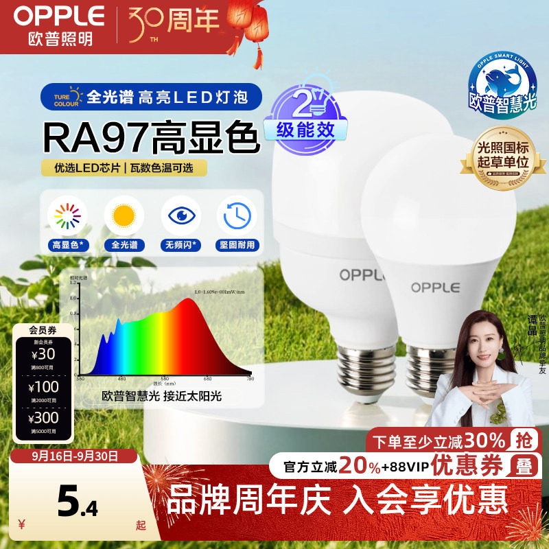 欧普2级能效led球泡灯图片