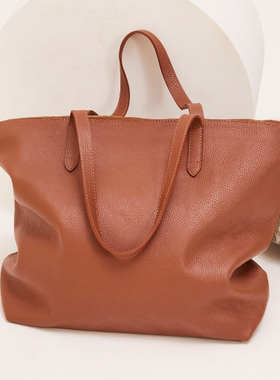 CUYANA软皮托特包手提包 拉链款 大象灰