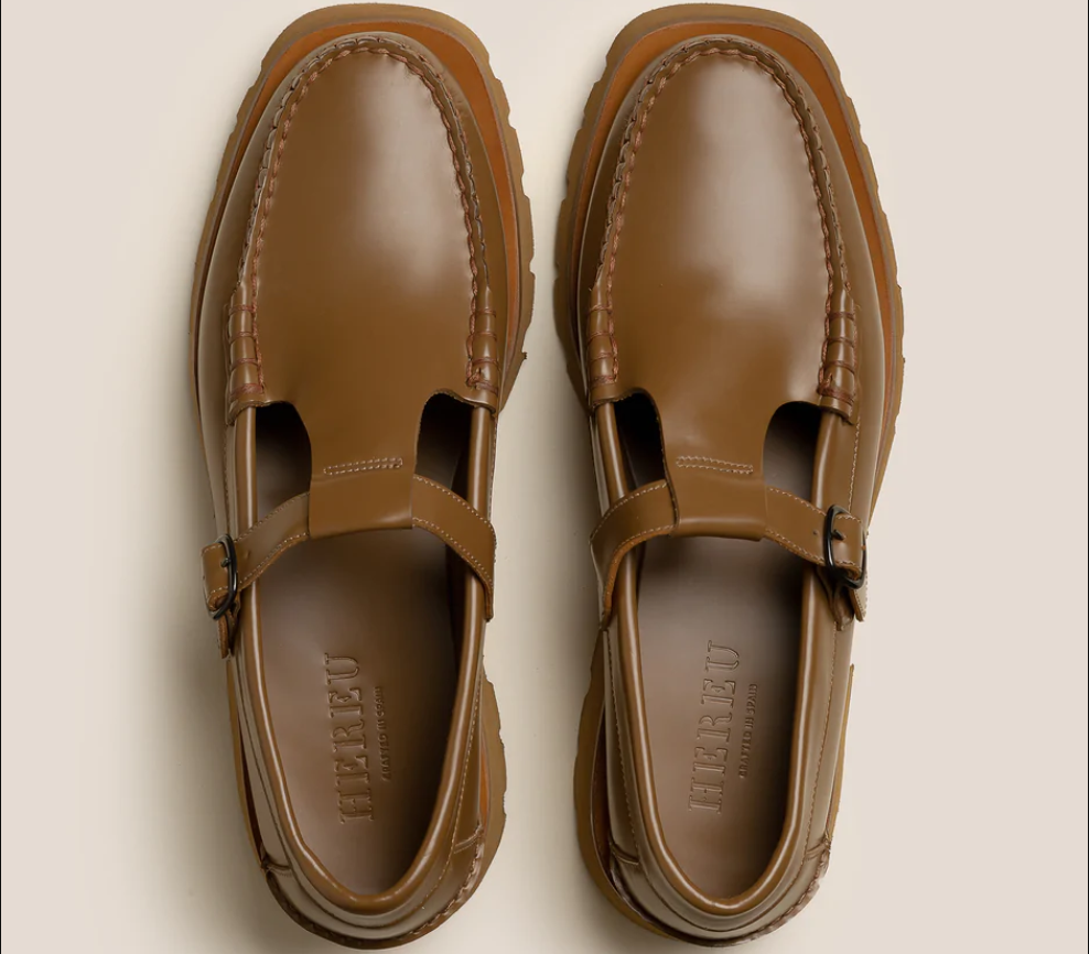 西班牙 HEREU T字扣皮鞋 乐福鞋 厚底玛丽珍鞋 女 松糕底,女鞋,玛丽珍鞋,淘宝优惠券,粉丝福利购,淘宝优惠卷