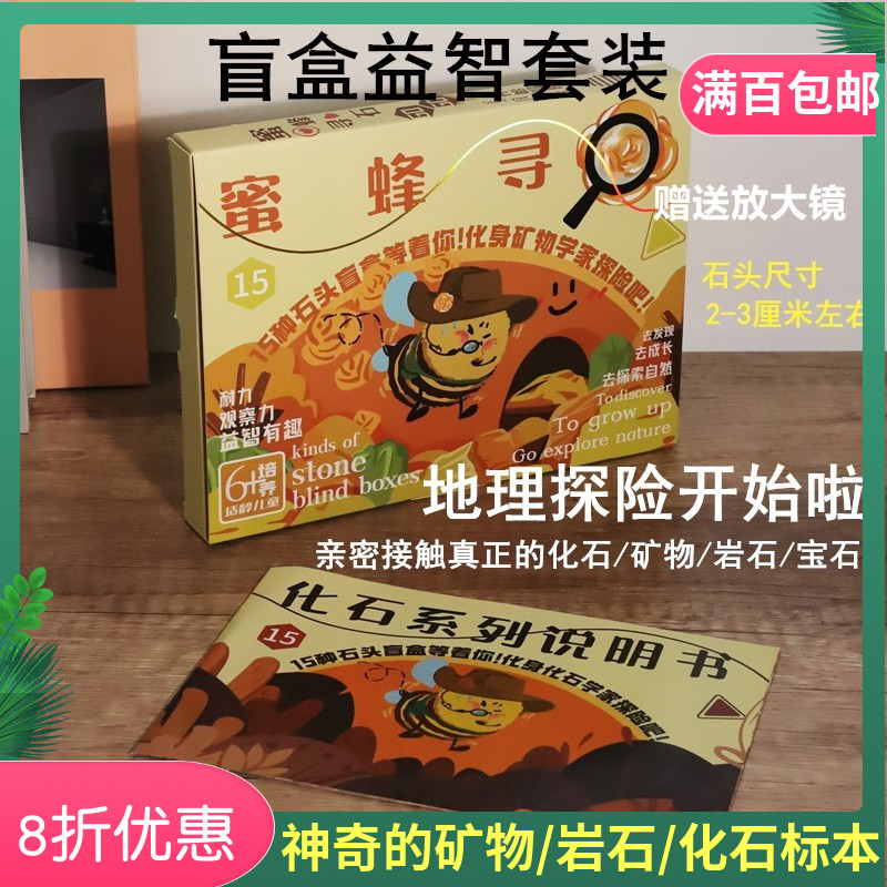 矿学士盲盒礼物化石宝石矿物岩石
