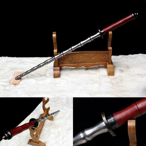 龙泉市一体实心兵器亢龙锏鞭武术棍棒影视道具竹节镇宅武术未开刃