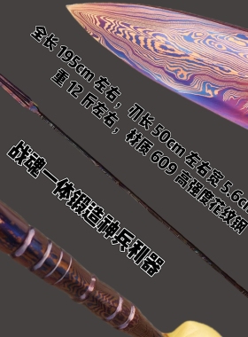 龙泉市霸王枪一体长枪花纹钢锻打刀剑红缨枪头马槊大马士钢未开刃