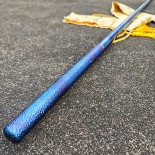 一体实心钛合金炫彩烤蓝金箍棒棍家居宅镇兵器摆件装饰品剑未开刃