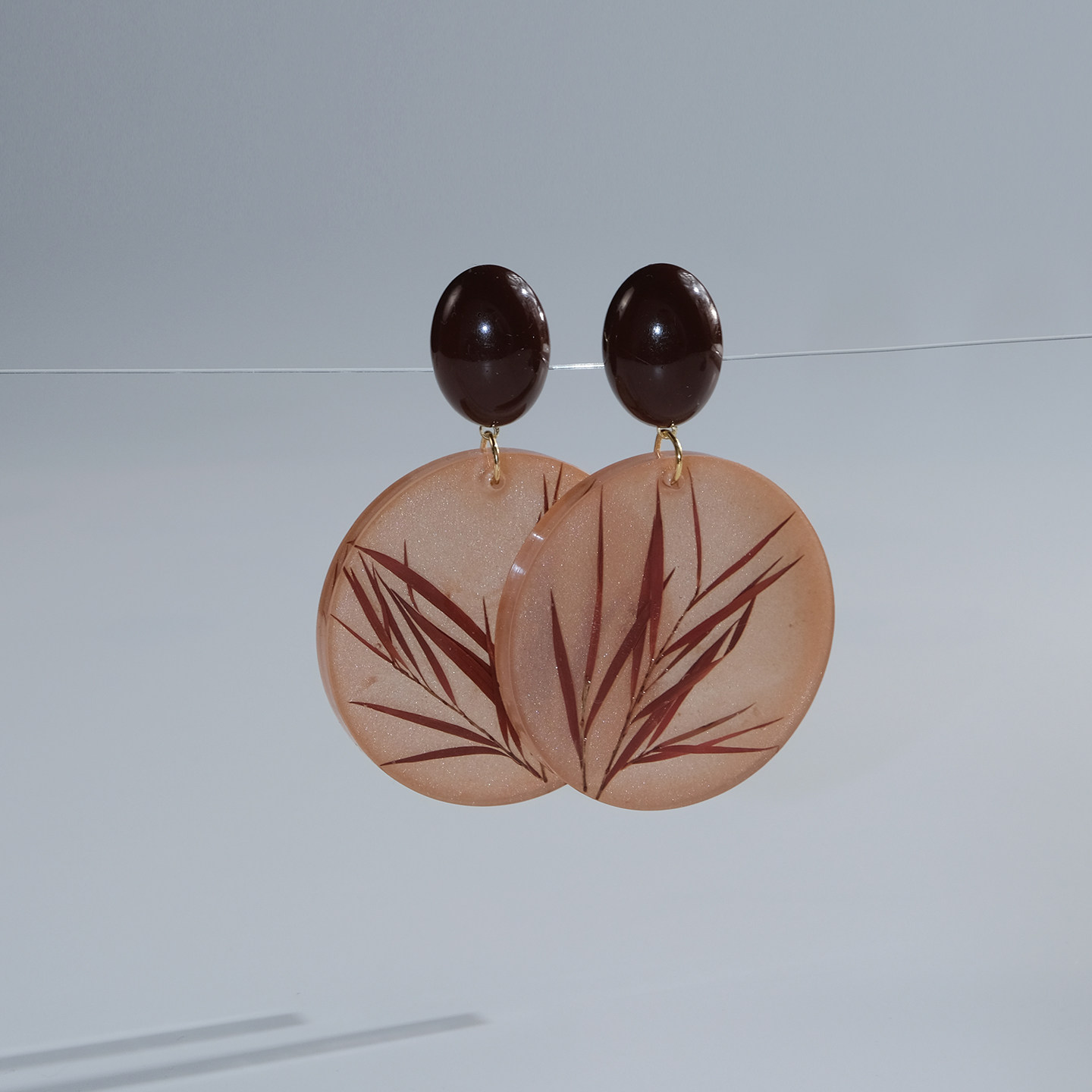 tickle原创设计圆形大气植物耳钉