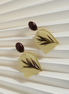 2025秋冬tickle原创设计手作复古港风植物夸张个性耳钉无耳洞耳夹