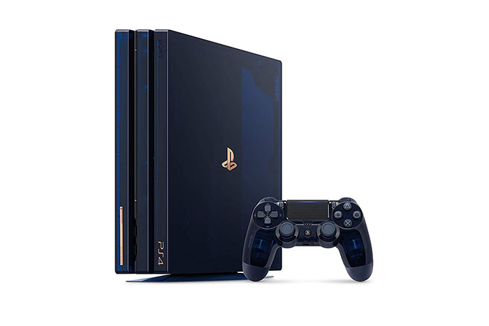 限时2件3折索尼 日版 PS4 Pro 5亿台纪念限定版主机 深蓝透明 日本直邮