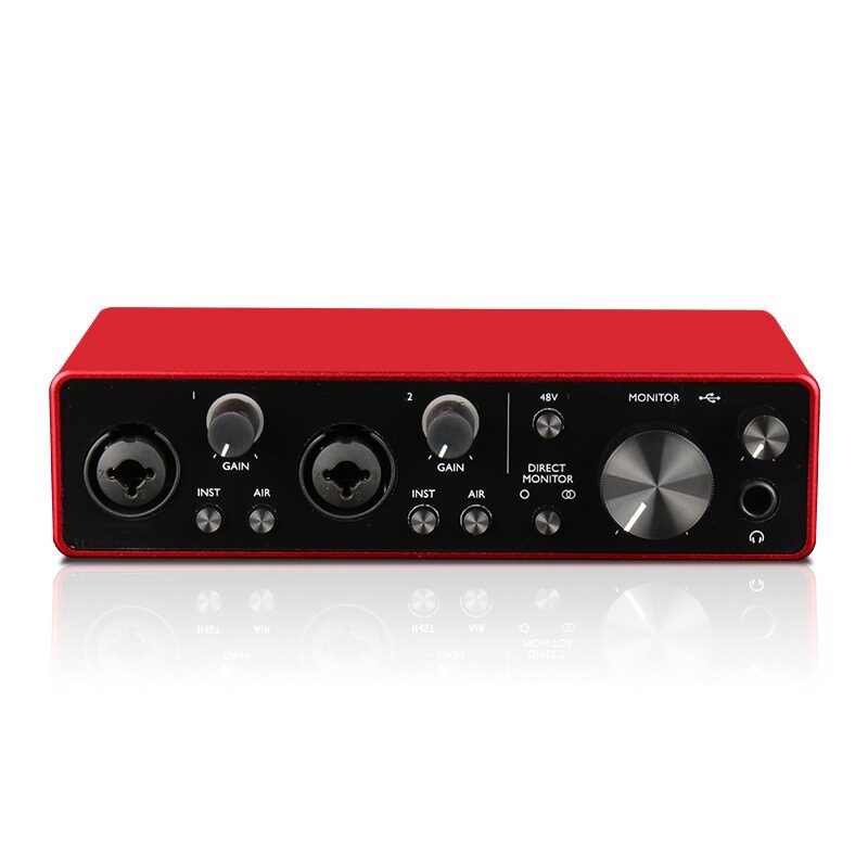 电脑外置录音2i2声卡专业配音话筒设备套装混音USB音频接口降噪