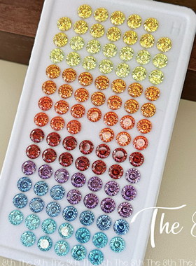 The 8th 高碳钻鸟巢切ding级珠宝级锆石圆尖钻美甲钻超闪6mm