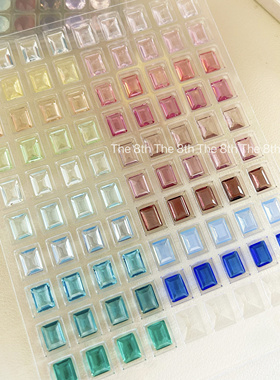 小八1：1还原华子透底小冰糖6X8mm高品K9美甲钻超闪长方直角尖底