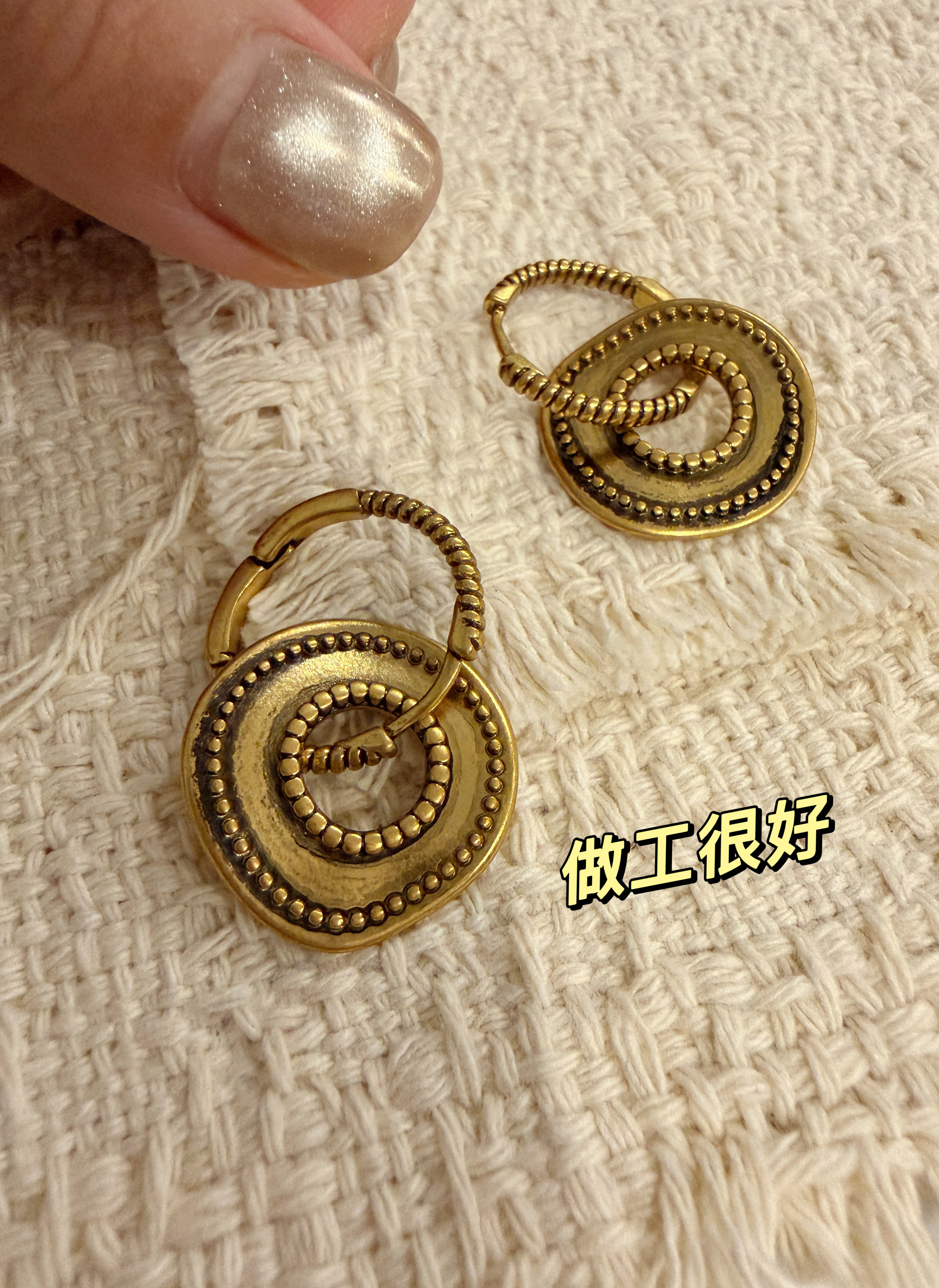 【古铜】出口订单！李梦徐璐同款耳环古铜做旧工艺气质复古小众风