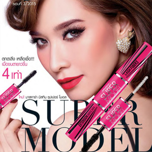 泰国mistine睫毛膏4D双头SuperModel纤维加长浓密卷翘防水不晕染