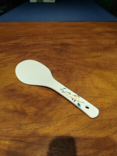 B九谷烧青郊小鸟饭铲19.5厘米NO.F006