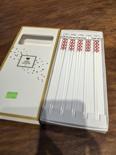 长24.5 5双深蓝 No.E028 5双红 B俄皇骨瓷筷子