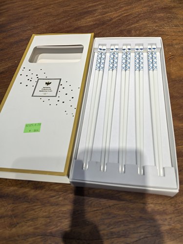 B俄皇骨瓷筷子  5双浅蓝+5双粉 长24.5  No.E026