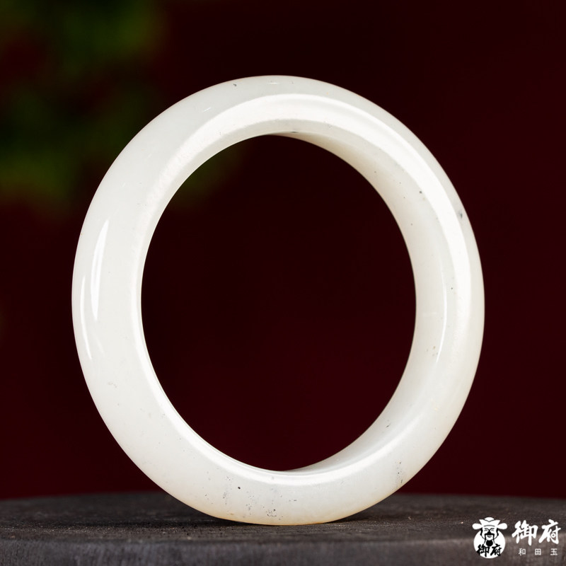 【御府】新疆和田玉黄皮青花籽玉手镯 56.8克 内径55mm