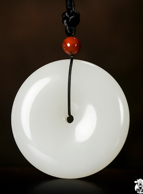 【御府】新疆和田玉白玉籽玉挂件 平安扣 82.1 克