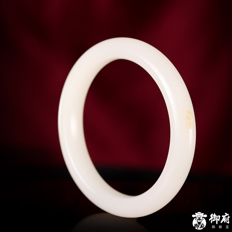 新疆和田玉洒金皮白玉籽玉福镯