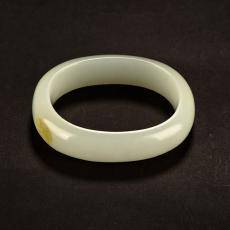 【御府】新疆和田玉黄皮白玉籽玉手镯 贵妃镯 内径50mm 60.6克