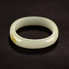 【御府】新疆和田玉黄皮白玉籽玉手镯 贵妃镯 内径50mm 60.6克