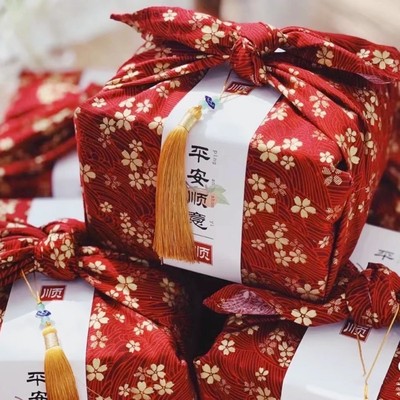 布艺中式风吕敷结婚伴手礼包袱皮和果子寿司端午中秋包裹巾70