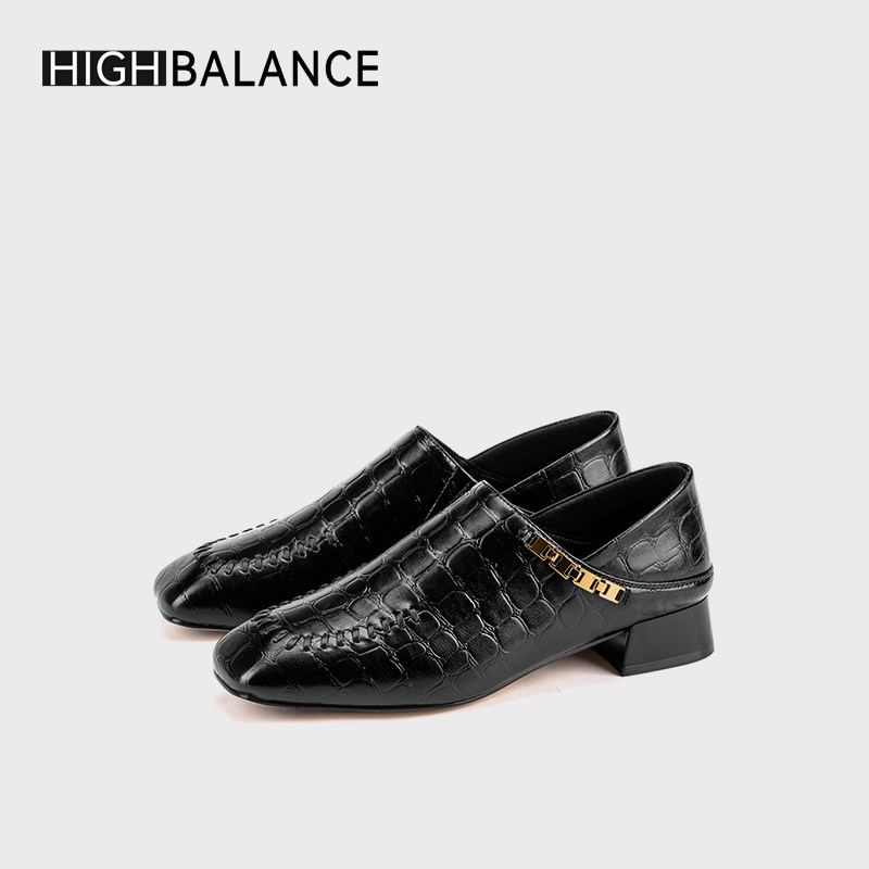 HIGH BALNCE/6688319新款时尚复古百搭中跟方头舒适单鞋B