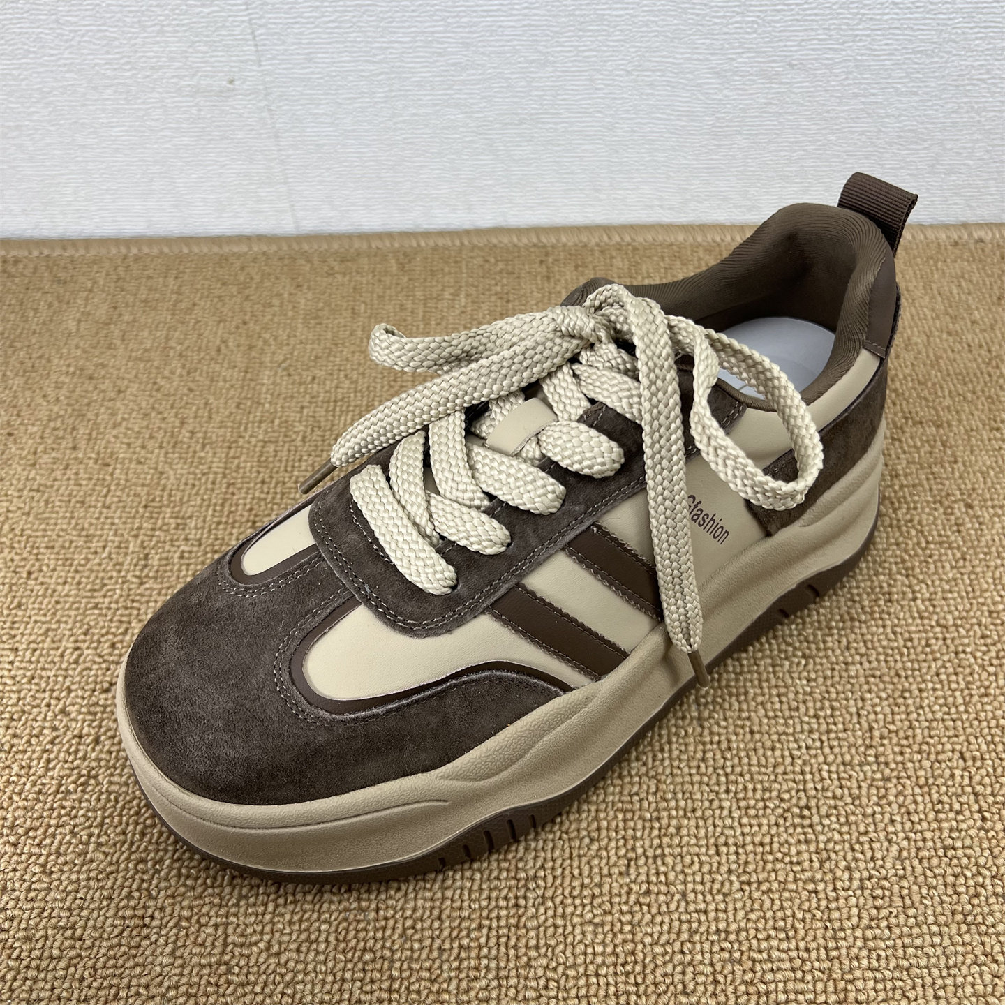 复古风厚底德训鞋女真皮系带板鞋百搭休闲鞋低帮圆头浅口橡胶底潮,女鞋,时尚休闲鞋,淘宝优惠券,粉丝福利购,淘宝优惠卷