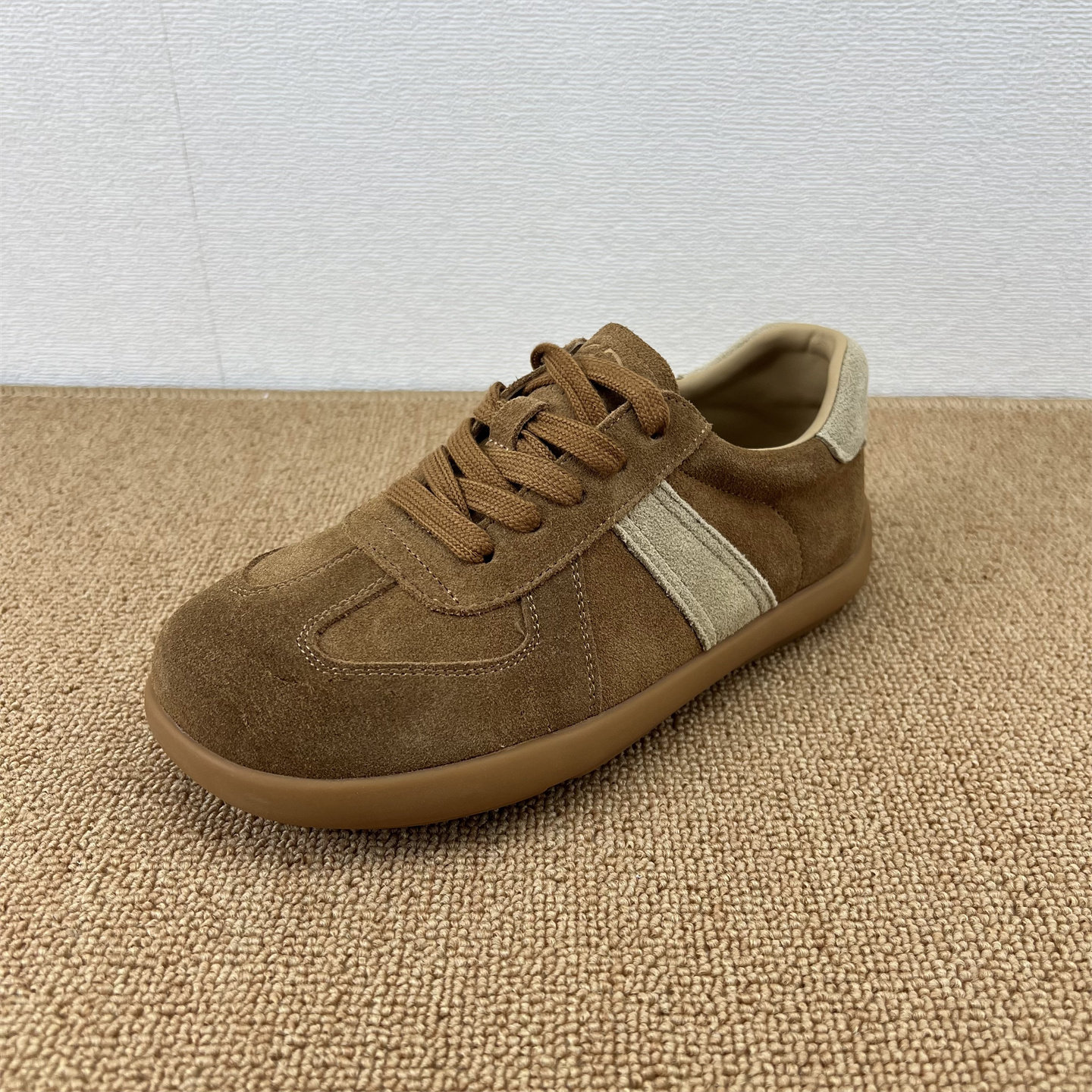 撤柜2025新款真皮女鞋平底德训鞋女百搭休闲鞋拼色小个子轻便单鞋,女鞋,德训鞋,淘宝优惠券,粉丝福利购,淘宝优惠卷