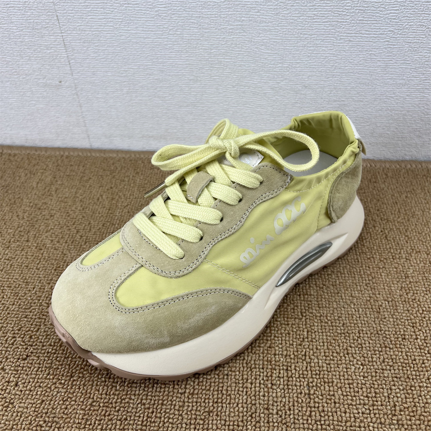 真皮休闲风拼色老爹鞋厚底系带运动鞋轻便耐磨休闲鞋圆头日常黄色,女鞋,老爹鞋,淘宝优惠券,粉丝福利购,淘宝优惠卷