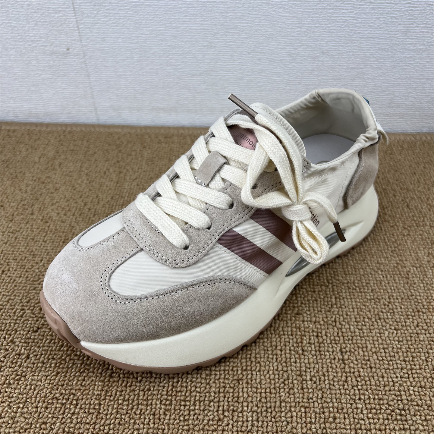 厚底真皮复古老爹鞋女舒适轻便运动休闲鞋系带拼色增高鞋圆头低帮,女鞋,老爹鞋,淘宝优惠券,粉丝福利购,淘宝优惠卷