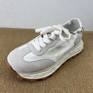 老爹鞋增高休闲运动鞋百搭系带小个子真皮女鞋简约圆头厚底鞋日常