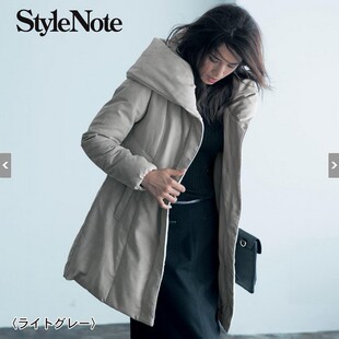 日本原单外贸千家冬季新款修身显瘦羽绒服鹿皮绒大领女装外套