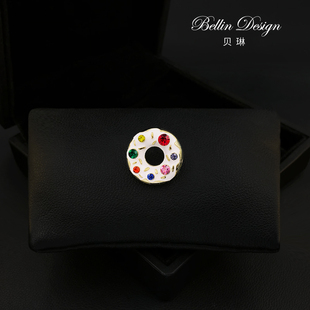 时尚 胸针西服领针配饰个性 防走光扣针胸花6025 俏皮多彩甜甜圈