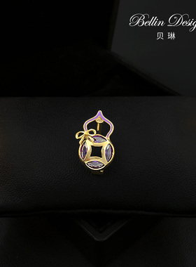 迷你精致幸运葫芦胸针西服领针胸口防走光扣配饰领针开衫别针5956