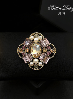 高级感复古宫廷风胸针高档女胸花气质奢华别针创意大衣配饰品5876