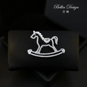 高档精致 独角兽胸针女西装 配饰银色气质百搭毛衣大衣胸花5181