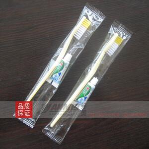 宾馆用品牙具客房二合一套装酒店一次性实心牙刷牙膏整箱包邮
