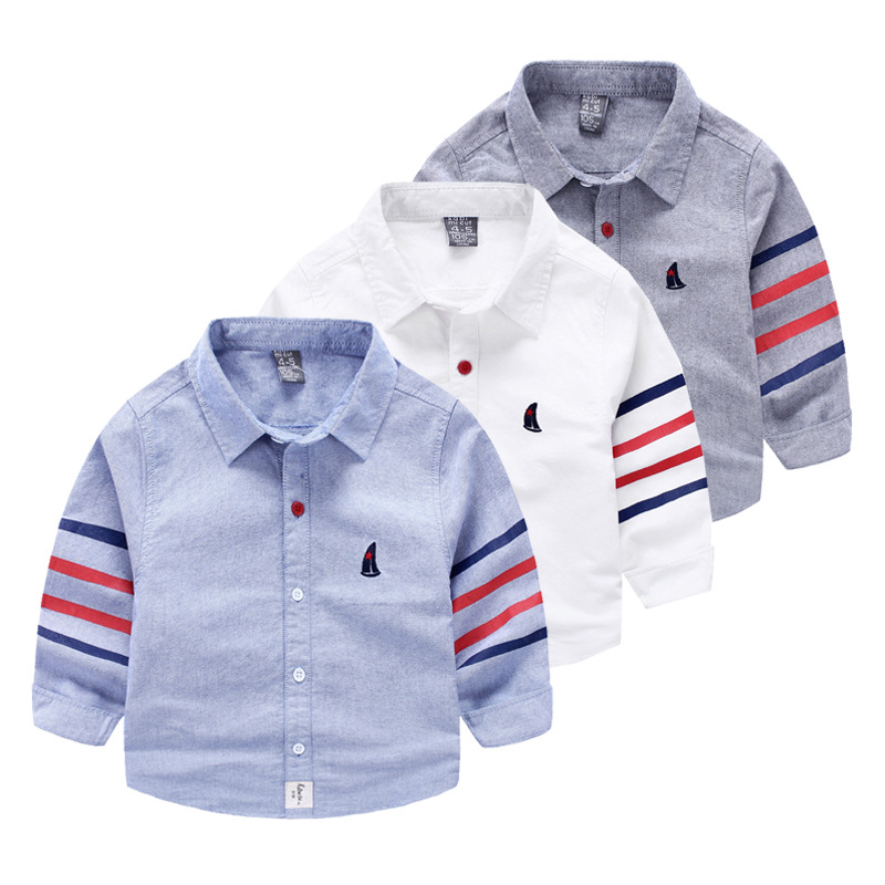 Chemise garcon à manche longue en toile - Ref 2082551 Image 1