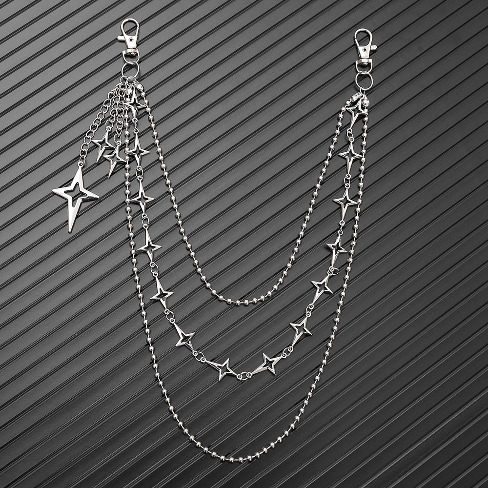 夜店摇滚裤链星星链条腰链包包链