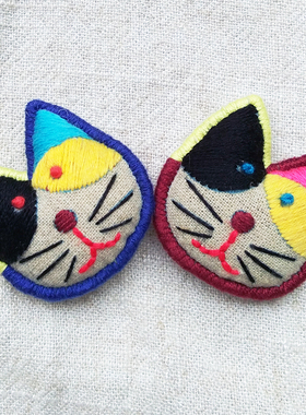 壹人手作纯手工胸针刺绣饰品