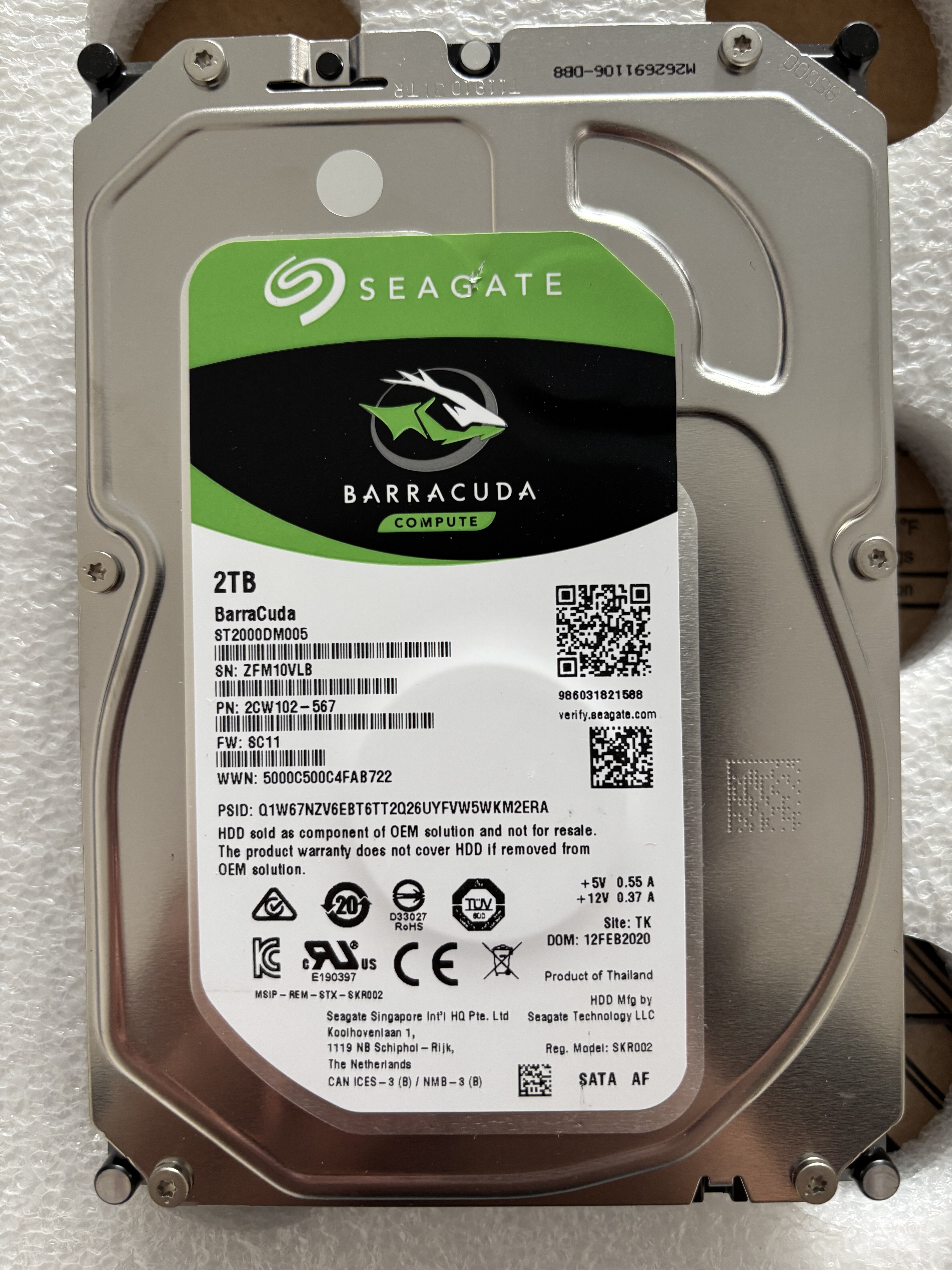 1TB酷鱼系列机械硬盘SATA接口