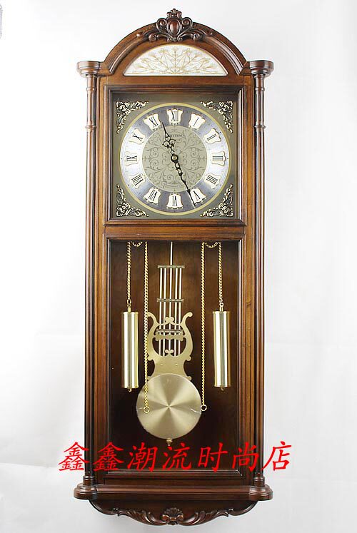 日本rhythm丽声钟客厅欧式仿古大挂钟教堂音乐报时钟表cmj515