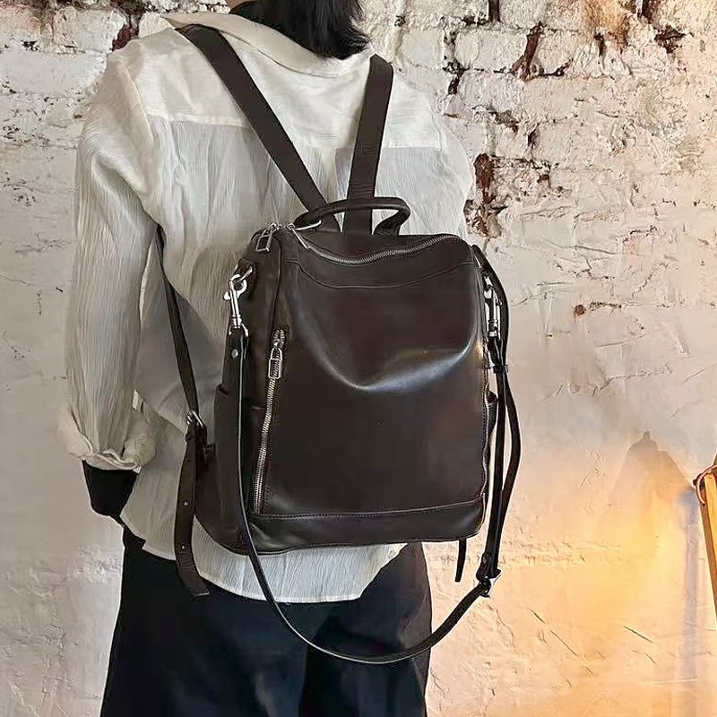 背包女双肩2026新款妈咪包大容量头层牛皮外出通勤高级感女士包包