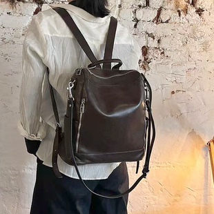 背包女双肩2026新款妈咪包大容量头层牛皮外出通勤高级感女士包包