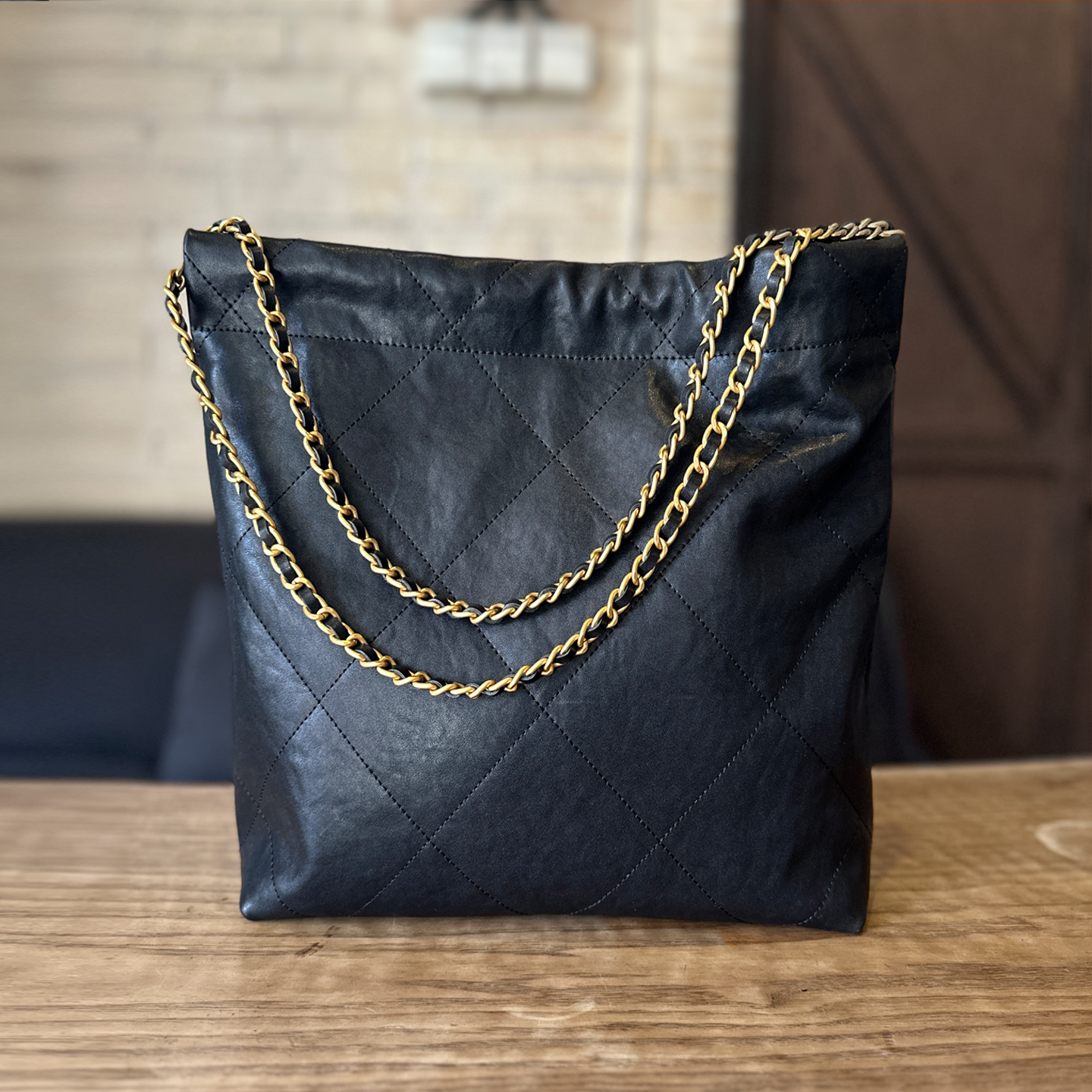 香奶奶垃圾袋非常卷爆裂纹进口牛皮真皮百搭大托特包链条单肩女包,箱包皮具/热销女包/男包,托特包,淘宝优惠券,粉丝福利购,淘宝优惠卷