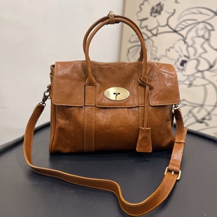 老钱风头层植鞣牛皮大容量通勤百搭真皮托特包电脑包手提公文女包