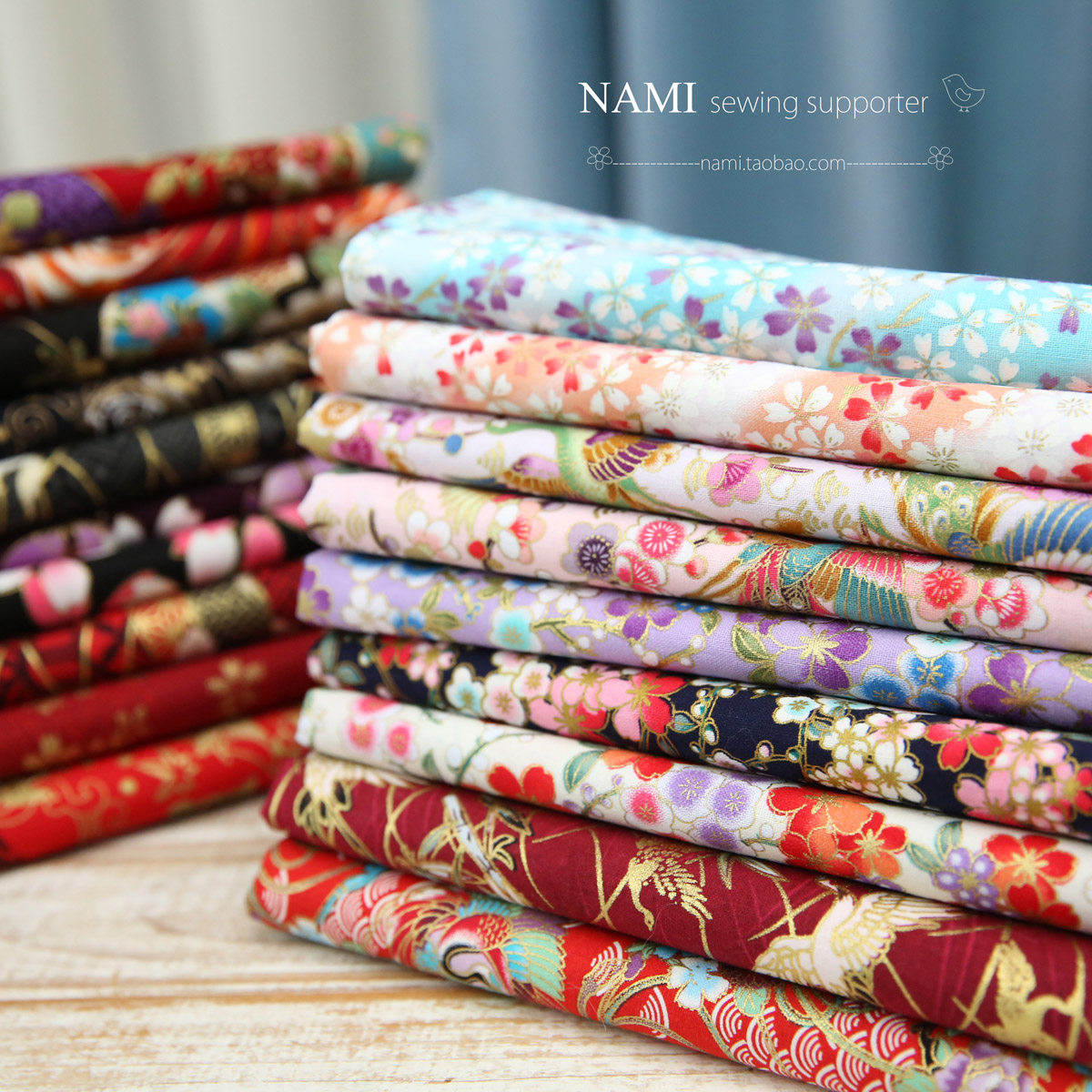 日系烫金和风汉服服装童装手工布料纯棉布艺面料厂家直供定制DIY