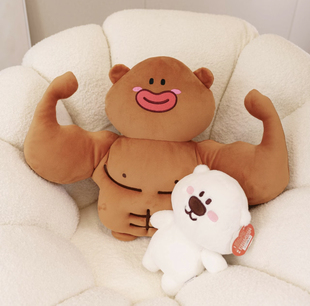 官方正版下里巴熊肌肉抱枕/周边挂件情人节礼物