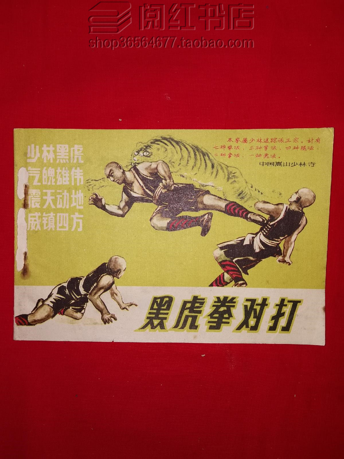 嵩山少林寺踪派-黑虎拳对打动作分解练习传统仿生武术二手旧书籍