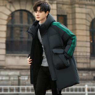 中长款羽绒服男青少年2025冬季新款潮牌高中学生抗寒大码衣派克服