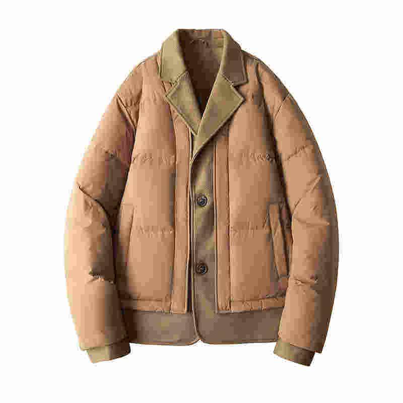 90白鸭绒夹克翻领轻薄羽绒服男短款商务休闲冬季新款潮牌冬装外套